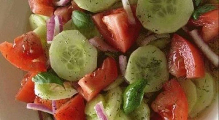 Marinated Cucumber, Onion, and Tomato Salad
