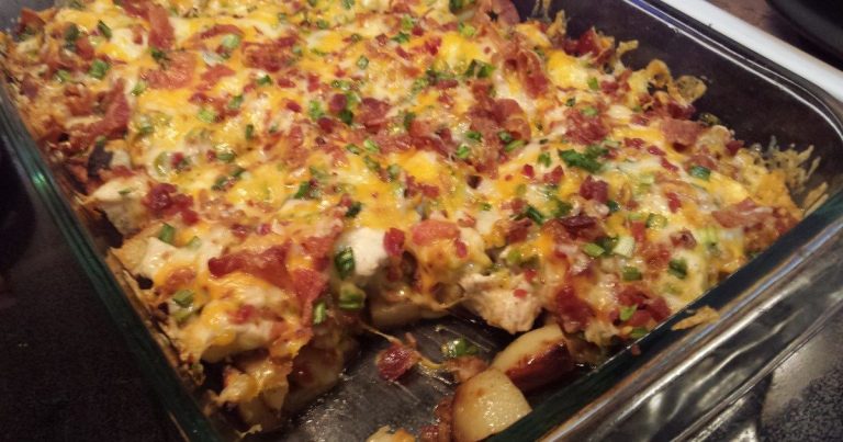 Chicken Bacon Ranch Potato Bake