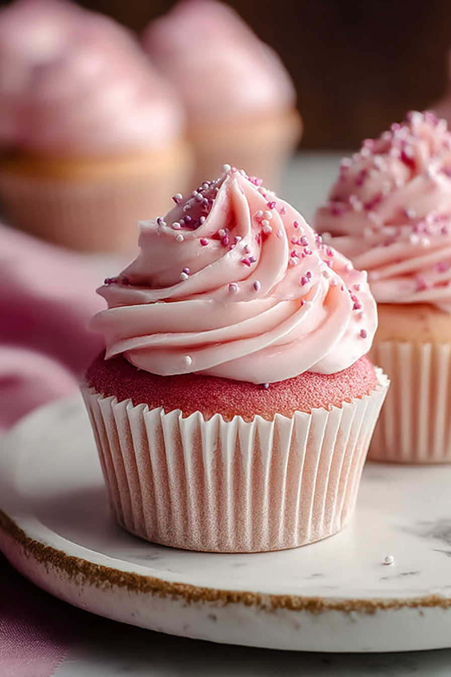 Amazing Pink Velvet Cupcakes