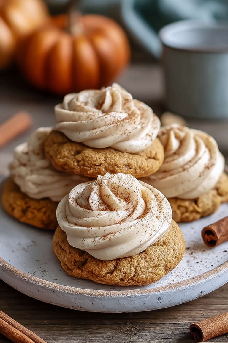 Delicious Pumpkin Cookies Cinnamon Frosting