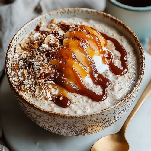 Delicious Salted Caramel Overnight Oats