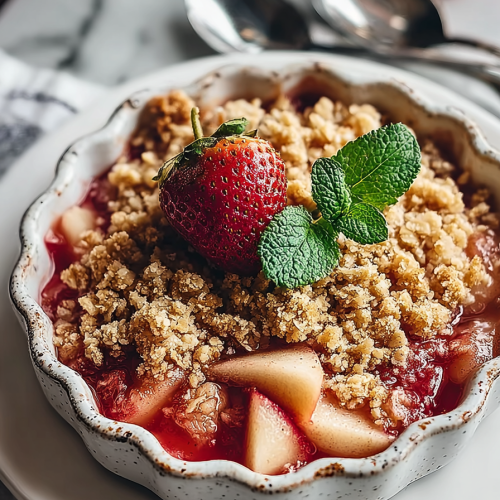 Delicious Strawberry Apple Crumble