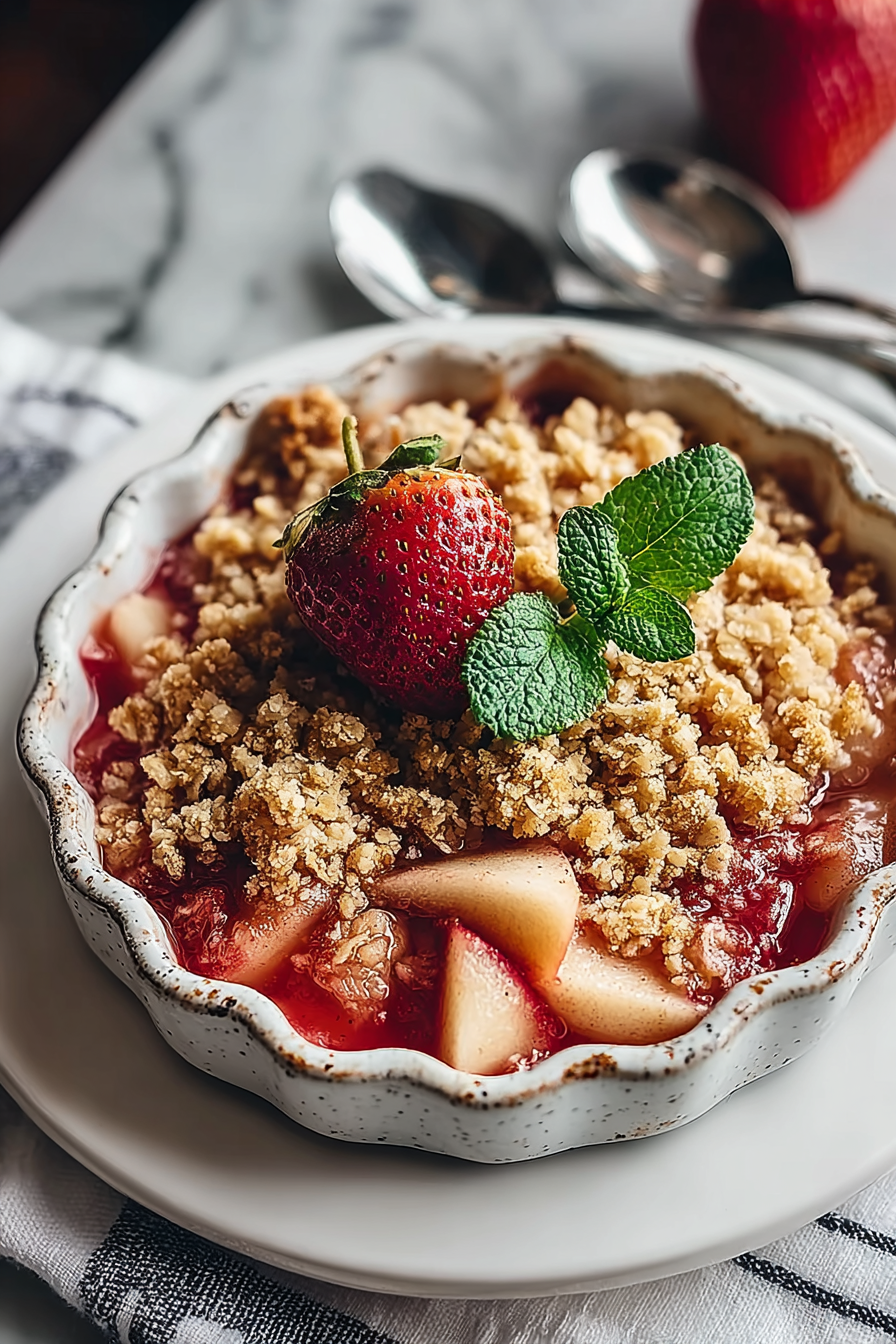 Delicious Strawberry Apple Crumble