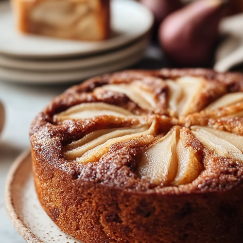 Delicious Warm Cinnamon Pear Cake