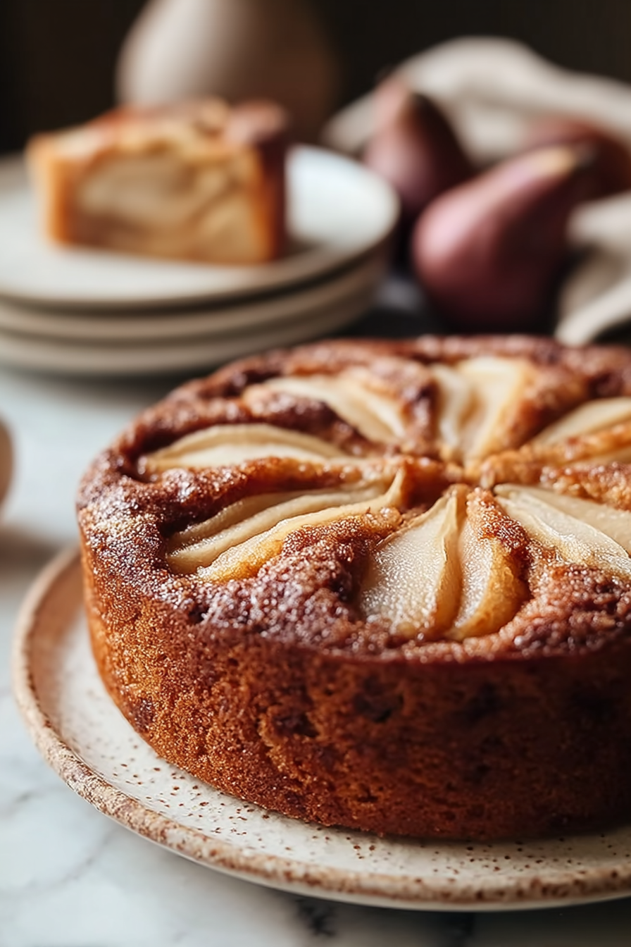 Delicious Warm Cinnamon Pear Cake