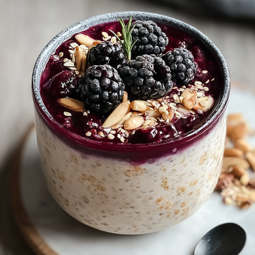 Delish Blackberry Pie Overnight Oats