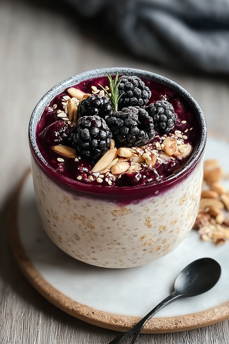 Delish Blackberry Pie Overnight Oats