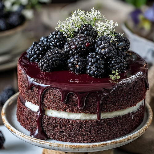 Delish Blackberry Velvet Cake