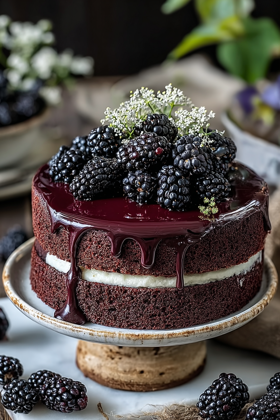 Delish Blackberry Velvet Cake