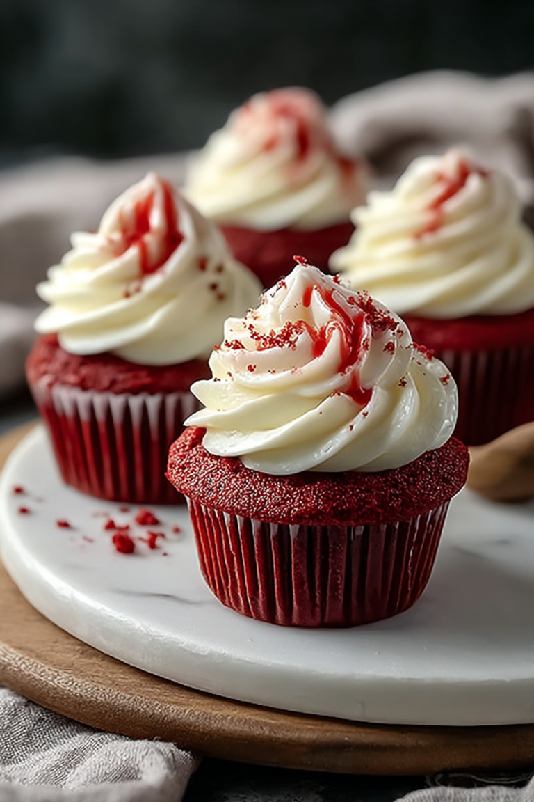 Delish Bloody Red Velvet Cupcakes