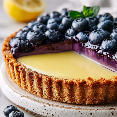 Delish Blueberry Lemon Curd Tart
