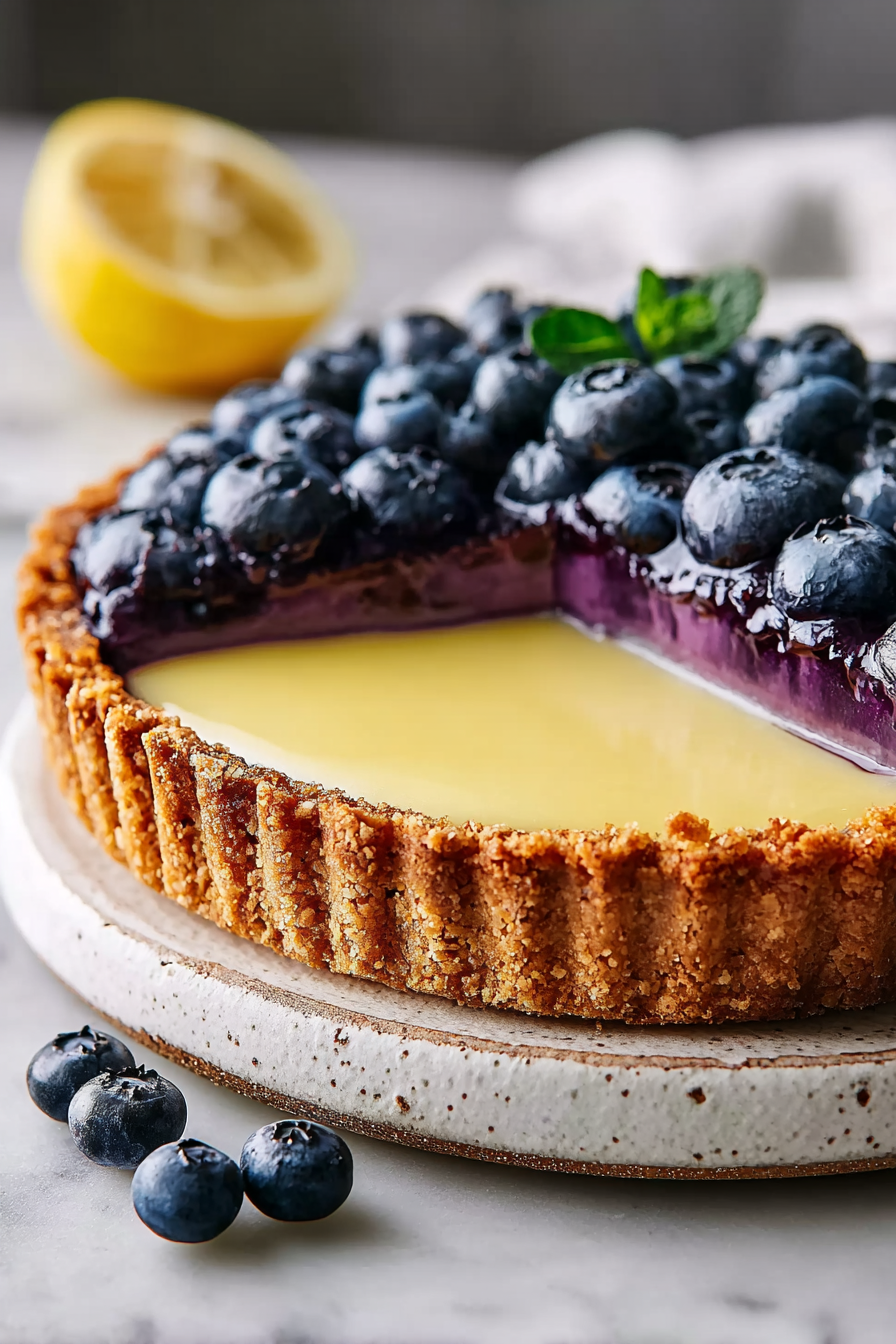 Delish Blueberry Lemon Curd Tart