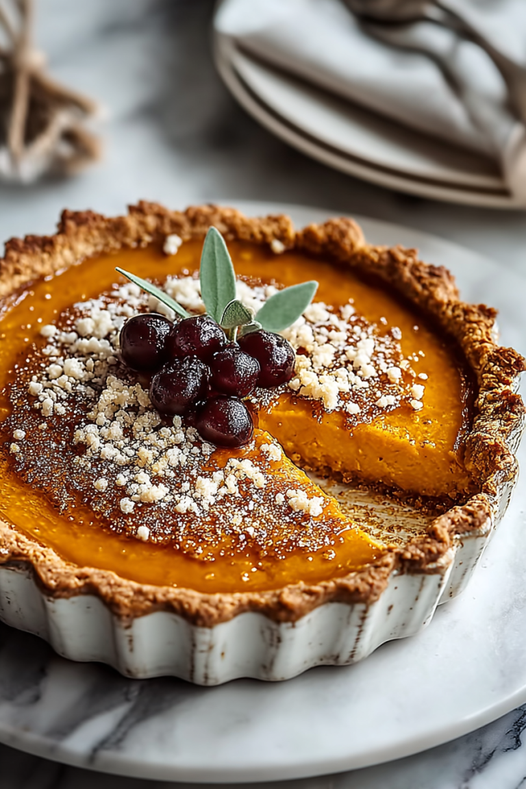 Delish Bourbon Brulee Pumpkin Pie