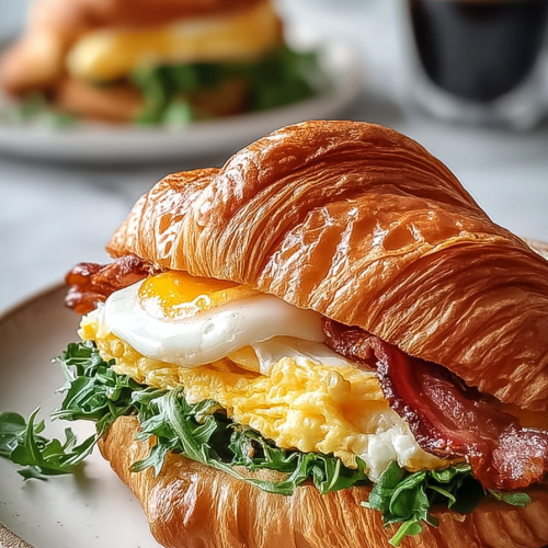 Delish Breakfast Croissant Sandwiches