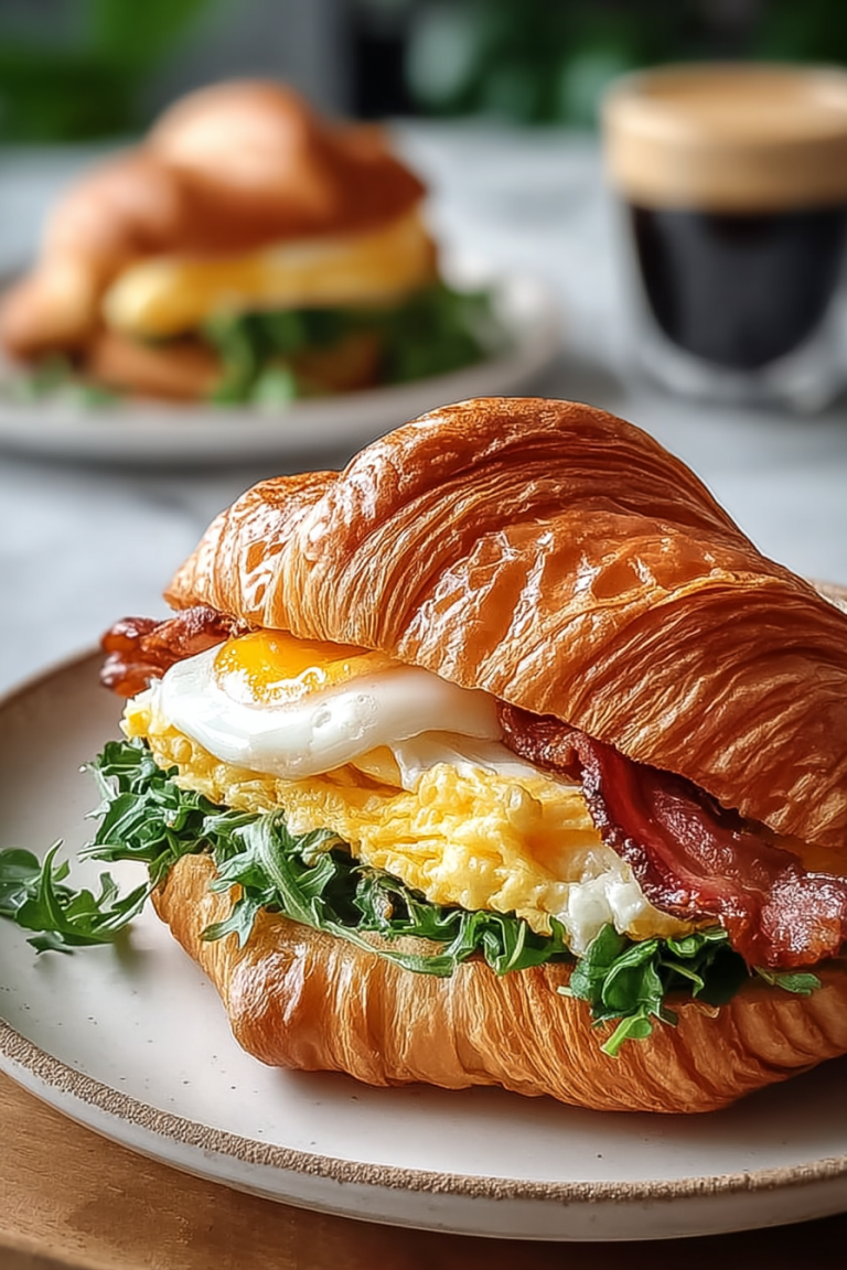 Delish Breakfast Croissant Sandwiches