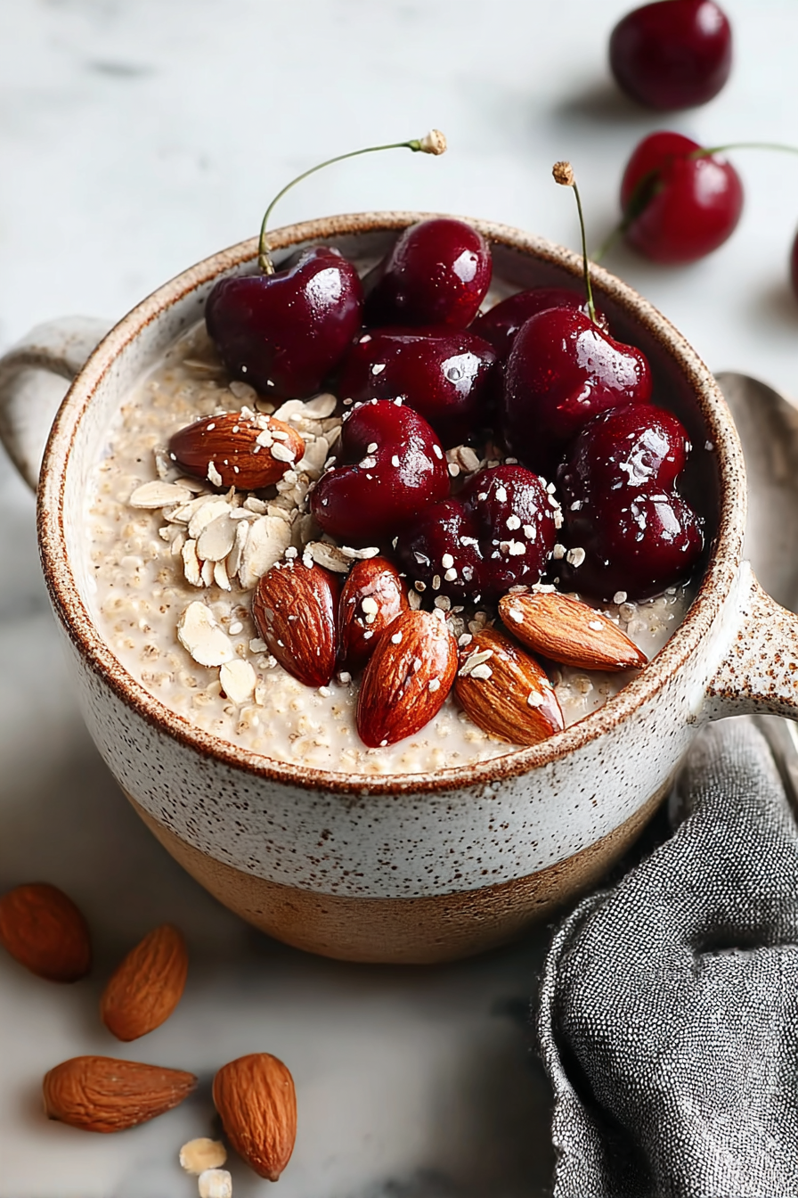 Delish Cherry Almond Overnight Oats