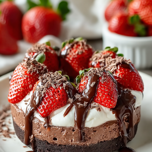 Delish Chocolate Cheesecake Strawberries