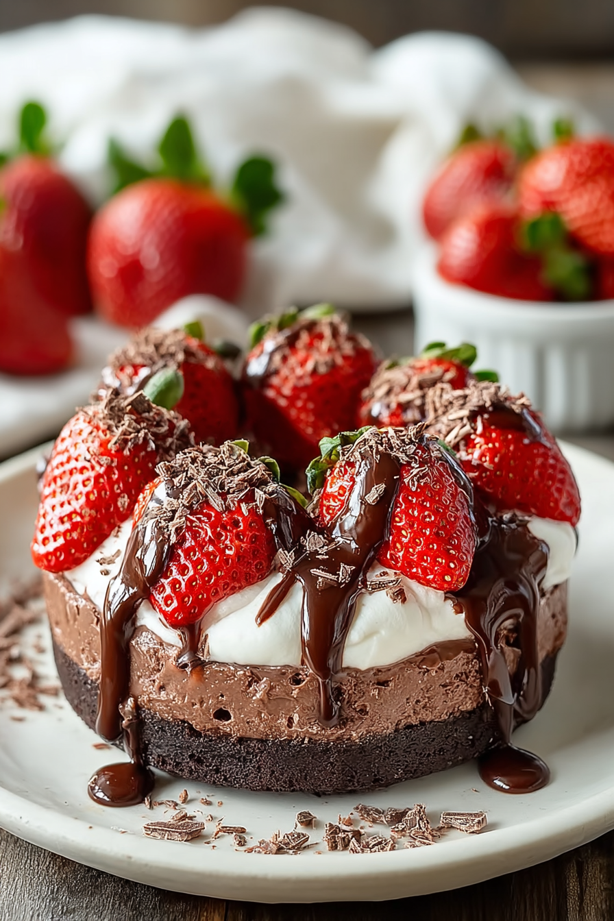 Delish Chocolate Cheesecake Strawberries