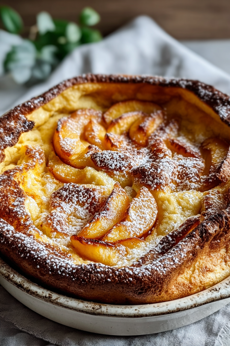 Delish Cinnamon Peach Dutch Baby