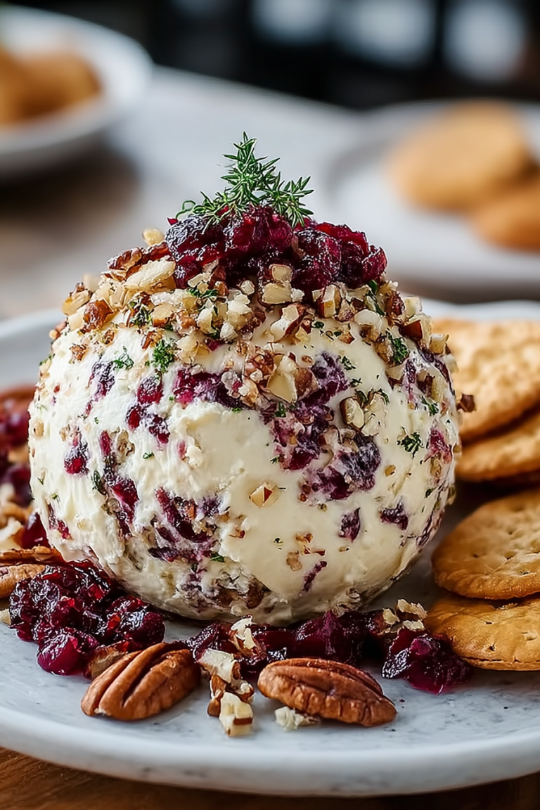 Delish Cranberry Pecan Cheese Ball