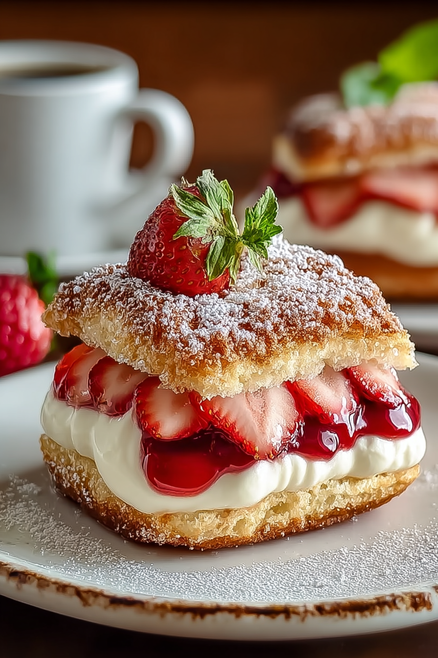 Delish Fried Strawberry Cheesecake Sandwiches