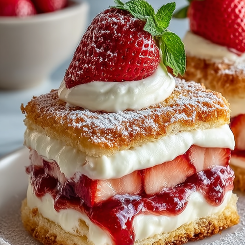 Delish Fried Strawberry Cheesecake Sandwiches