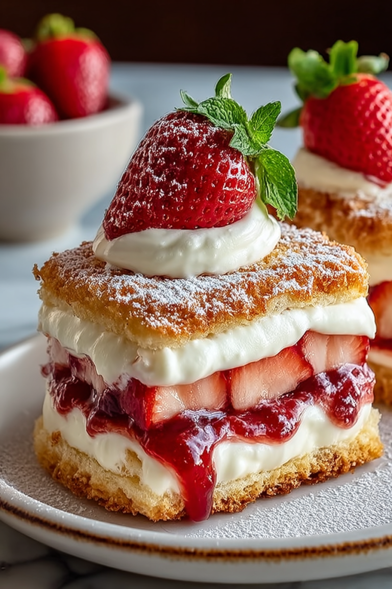 Delish Fried Strawberry Cheesecake Sandwiches
