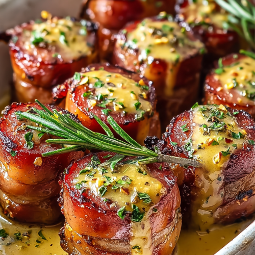 Delish Hasselback Mustard Kielbasa Bites