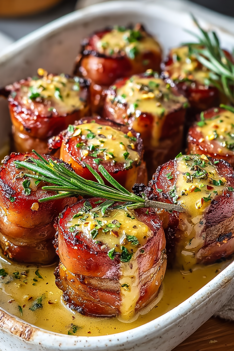 Delish Hasselback Mustard Kielbasa Bites