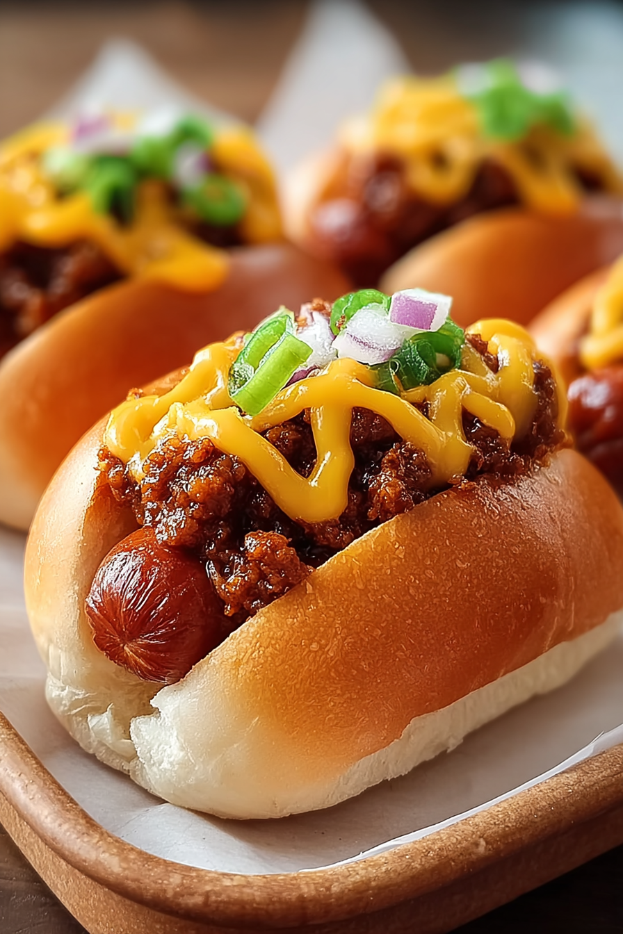 Delish Mini Chili Cheese Dog Sliders