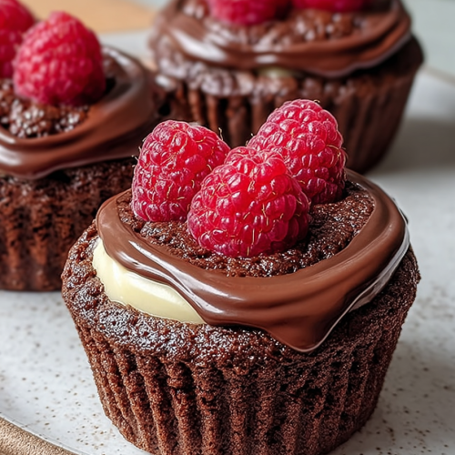 Delish Molten Raspberry Chocolate Cupcakes