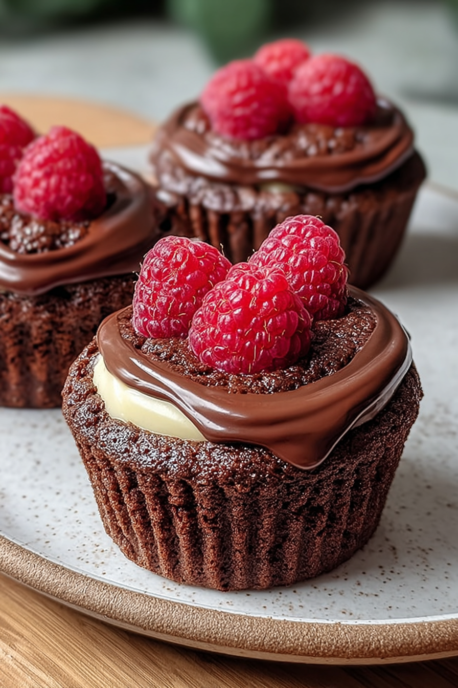 Delish Molten Raspberry Chocolate Cupcakes
