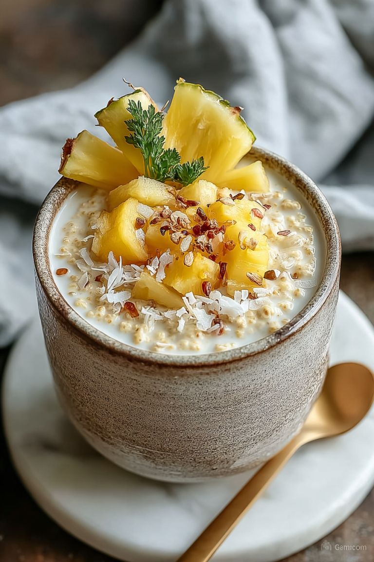 Delish Pineapple Coconut Overnight Oats