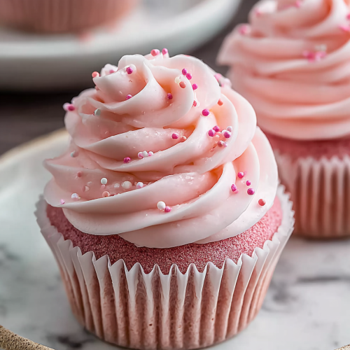 Delish Pink Velvet Cupcakes