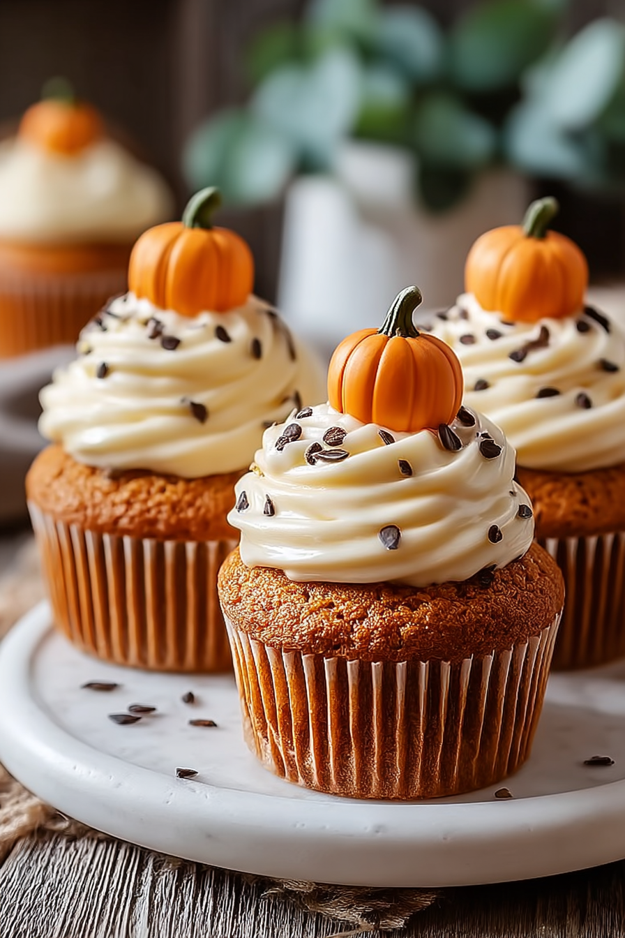 Delish Pumpkin Cream Cheese Cupcakes