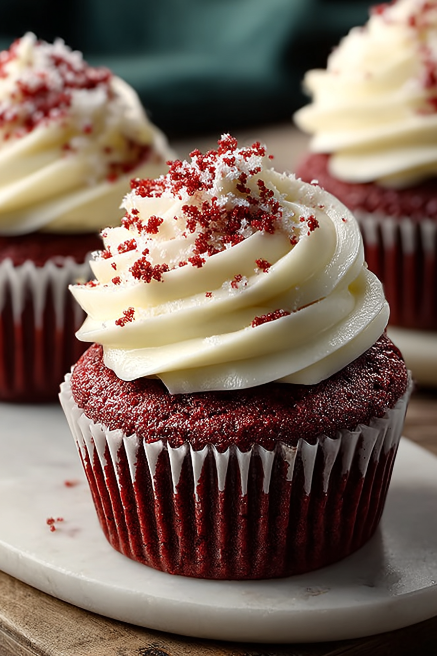 Delish Red Velvet Cream Cheese Cupcakes