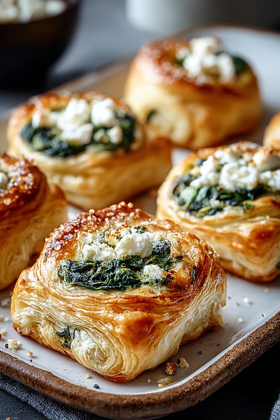Delish Spinach Feta Puff Pastry Bites