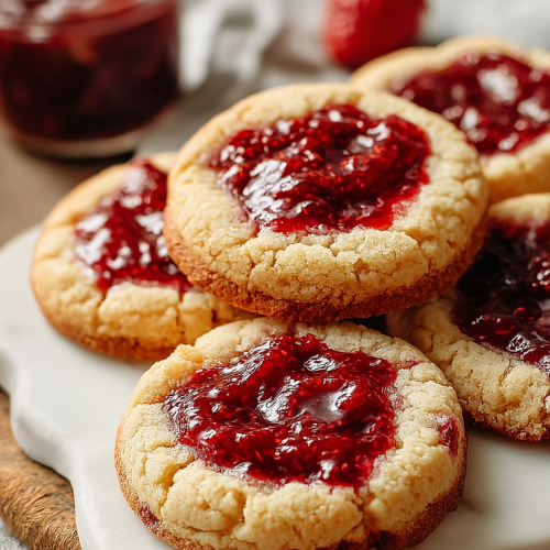 Delish Strawberry Jam Cheesecake Cookies