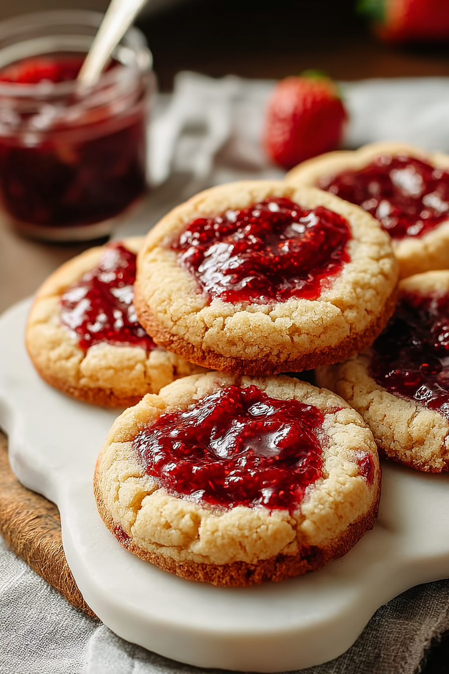 Delish Strawberry Jam Cheesecake Cookies