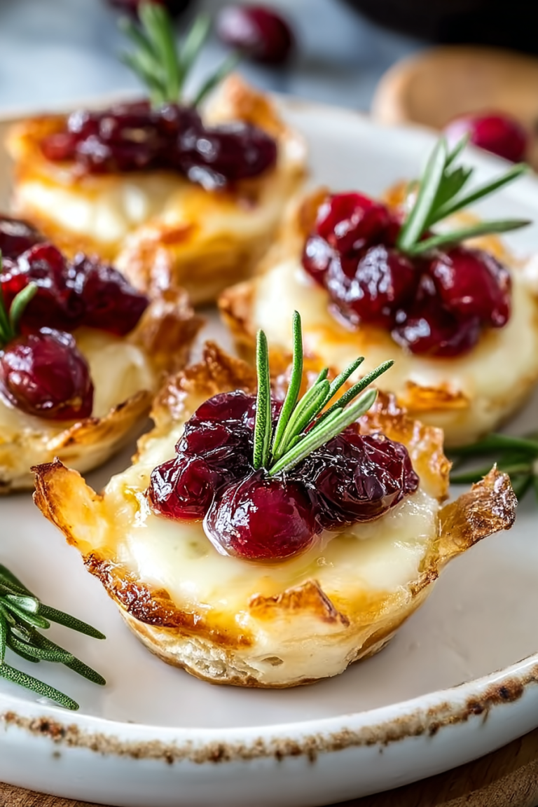 Easy Baked Cranberry Brie Bites