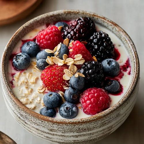 Easy Berry Vanilla Overnight Oats