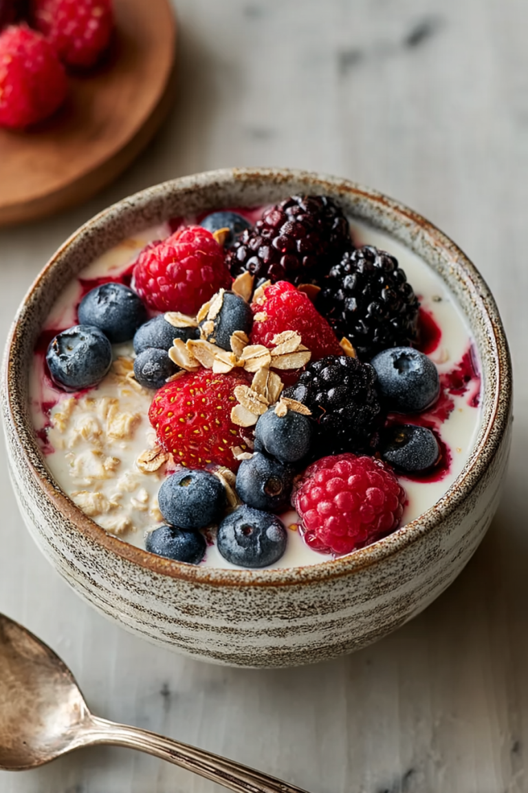 Easy Berry Vanilla Overnight Oats