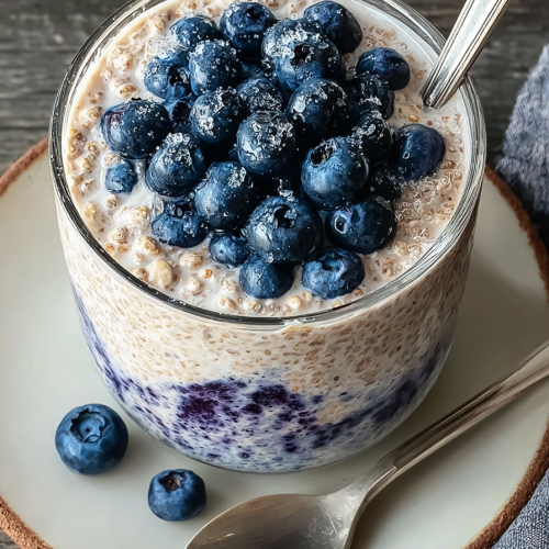 Easy Blended Blueberry Overnight Oats