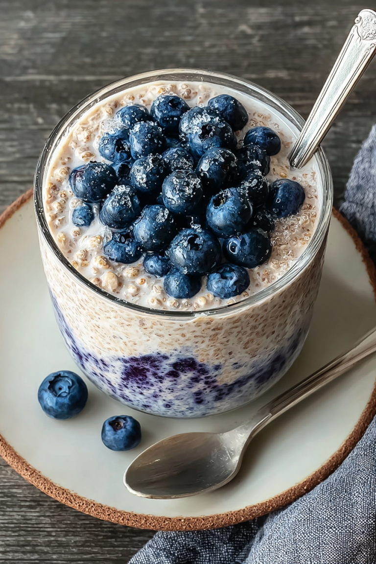 Easy Blended Blueberry Overnight Oats