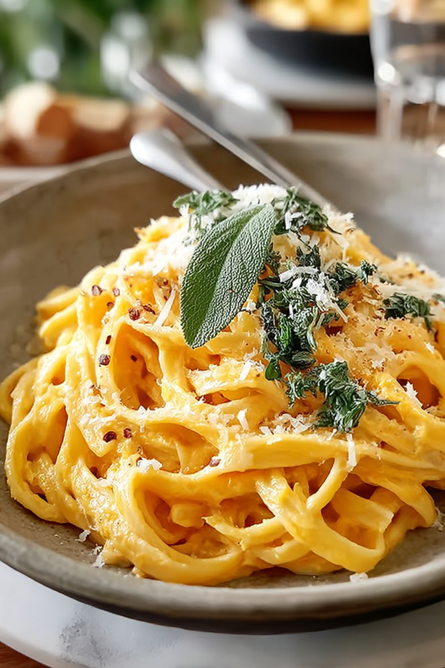 Easy Butternut Squash Alfredo Pasta