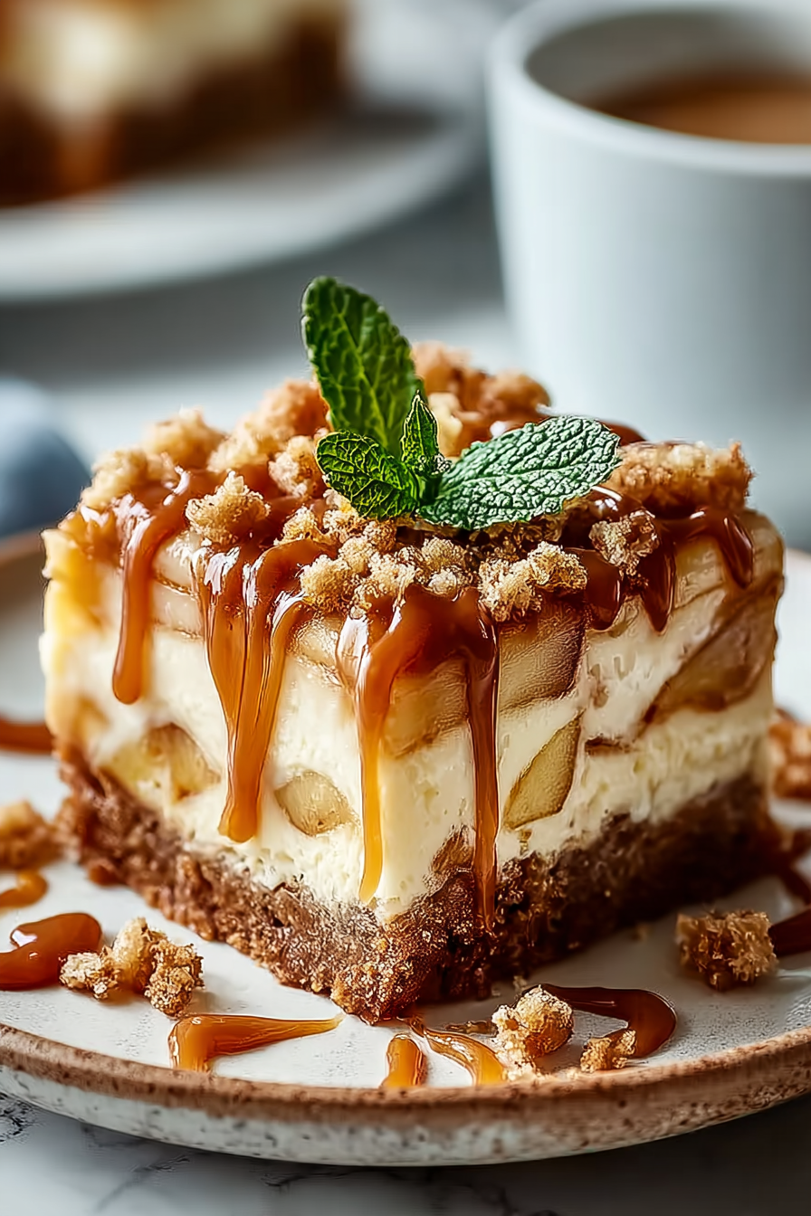 Easy Caramel Apple Cheesecake Bars