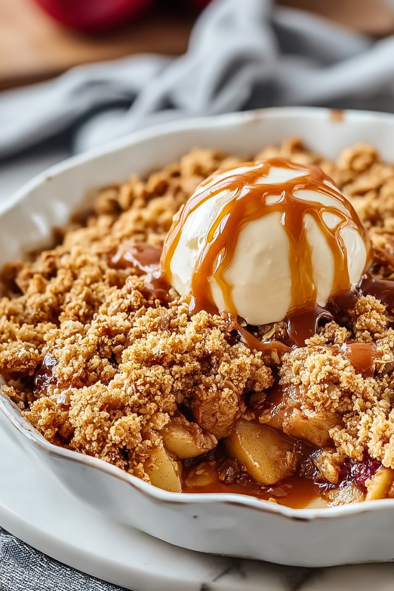 Easy Caramel Apple Crisp
