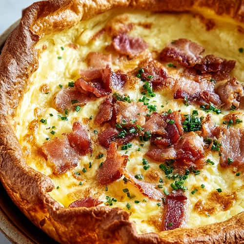 Easy Cheesy Bacon Dutch Baby