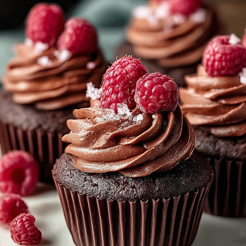 Easy Chocolate Raspberry Cupcakes