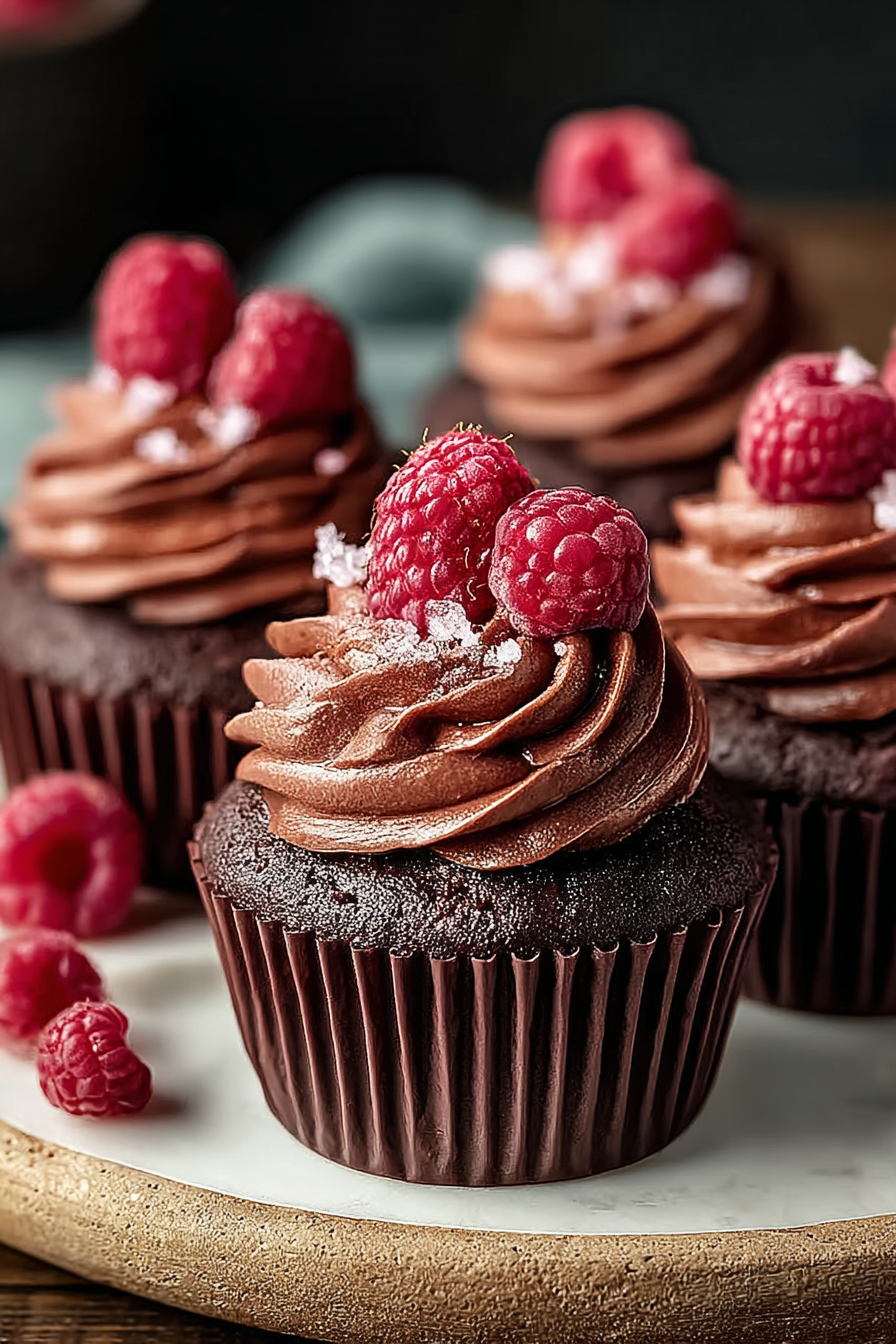 Easy Chocolate Raspberry Cupcakes